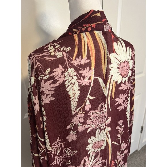 Free People Intimate Floral Duster Cover Up Open Front Lightweight Size Small S - Picture 14 of 16